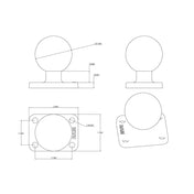 RAM Mount 1.5" x 2" Rectangle Base w/1.5" Ball [RAM - 202U - 152], C Size, RAM Mounting Systems, , , at Festive Water Paddlesports