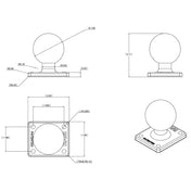 RAM Mount 2" x 1.7" Base w/AMPs Hole Pattern & 1.5" Ball [RAM - 347U], C Size, RAM Mounting Systems, , , at Festive Water Paddlesports