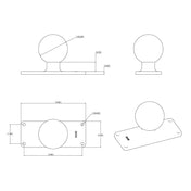 RAM Mount 2" x 5" Rectangular Base w/1.5" Ball [RAM - 202U - 25], C Size, RAM Mounting Systems, , , at Festive Water Paddlesports