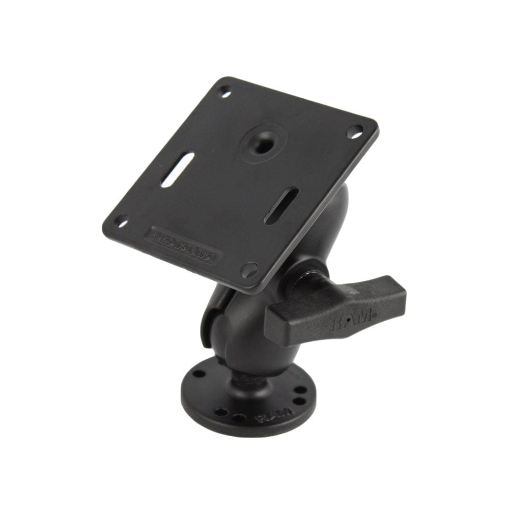 75 x 75mm Hole Pattern and Short Arm Surface Mount [RAM - 101U - B - 2461], Surface Mount, RAM Mounting Systems, , , at Festive Water Paddlesports