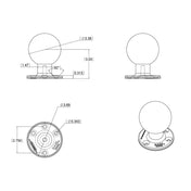 RAM Mount 3.68" Round Base w/3 - 3/8" E Size Ball [RAM - E - 202U], E Size, RAM Mounting Systems, , , at Festive Water Paddlesports