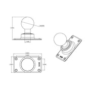 RAM Mount 50mm x 100mm Half VESA Plate Adapter w/D Size 2.25" Ball [RAM - D - 243U], D Size, RAM Mounting Systems, , , at Festive Water Paddlesports