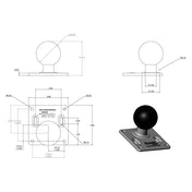 RAM Mount 75mm x 75mm VESA 3.625" Plate w/2.25" D Size Ball [RAM - D - 2461U], D Size, RAM Mounting Systems, , , at Festive Water Paddlesports