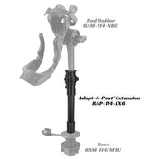 RAM Mount Adapt - A - Post 9" Extension Pole [RAP - 114 - EX6], Kayak Mounts, RAM Mounting Systems, , , at Festive Water Paddlesports