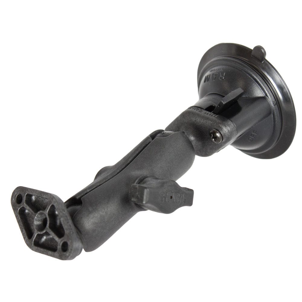 RAM Mount Composite Twist Lock Suction Cup w/Double Socket Arm & Double Base Adapter [RAP - B - 166U], Suction Cup Mounts, RAM Mounting Systems, , , at Festive Water Paddlesports