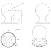 RAM Mount D Size 2.25" Ball on Round Plate w/AMPS Hole Pattern [RAM - D - 254U], D Size, RAM Mounting Systems, , , at Festive Water Paddlesports