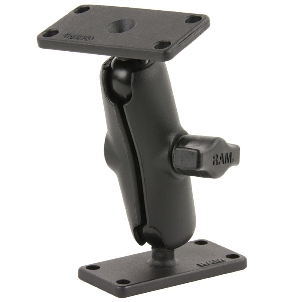 RAM Mount Double Ball Mount w/Two 1.5" x 3" Plates [RAM - B - 102U - 153], Surface Mount, RAM Mounting Systems, , , at Festive Water Paddlesports
