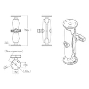 RAM Mount Double Socket Arm f/Garmin Fixed Mount GPS - 1.5" [RAM - 101 - G2U], Marine Electronics Mounts, RAM Mounting Systems, , , at Festive Water Paddlesports