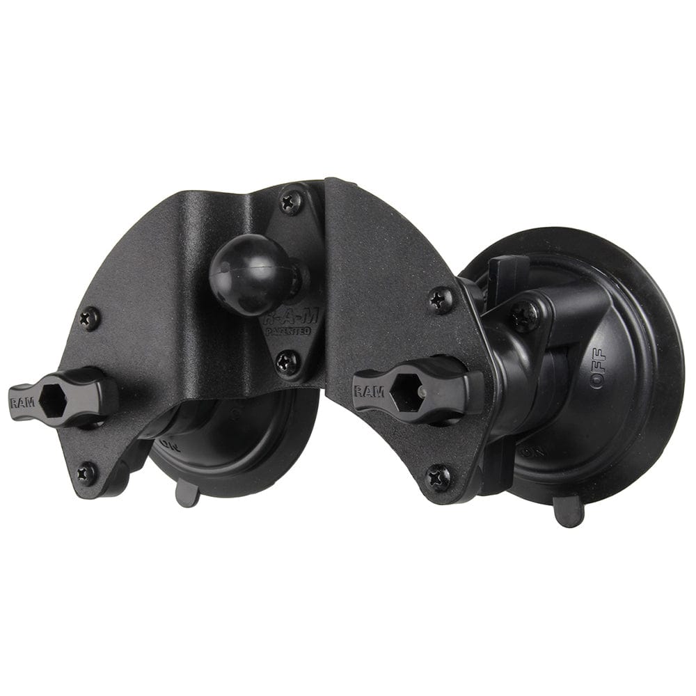 RAM Mount Dual Articulating Suction Cup Base w/1" Ball Base [RAM - B - 189B - PIV1U], Suction Cup Mounts, RAM Mounting Systems, , , at Festive Water Paddlesports