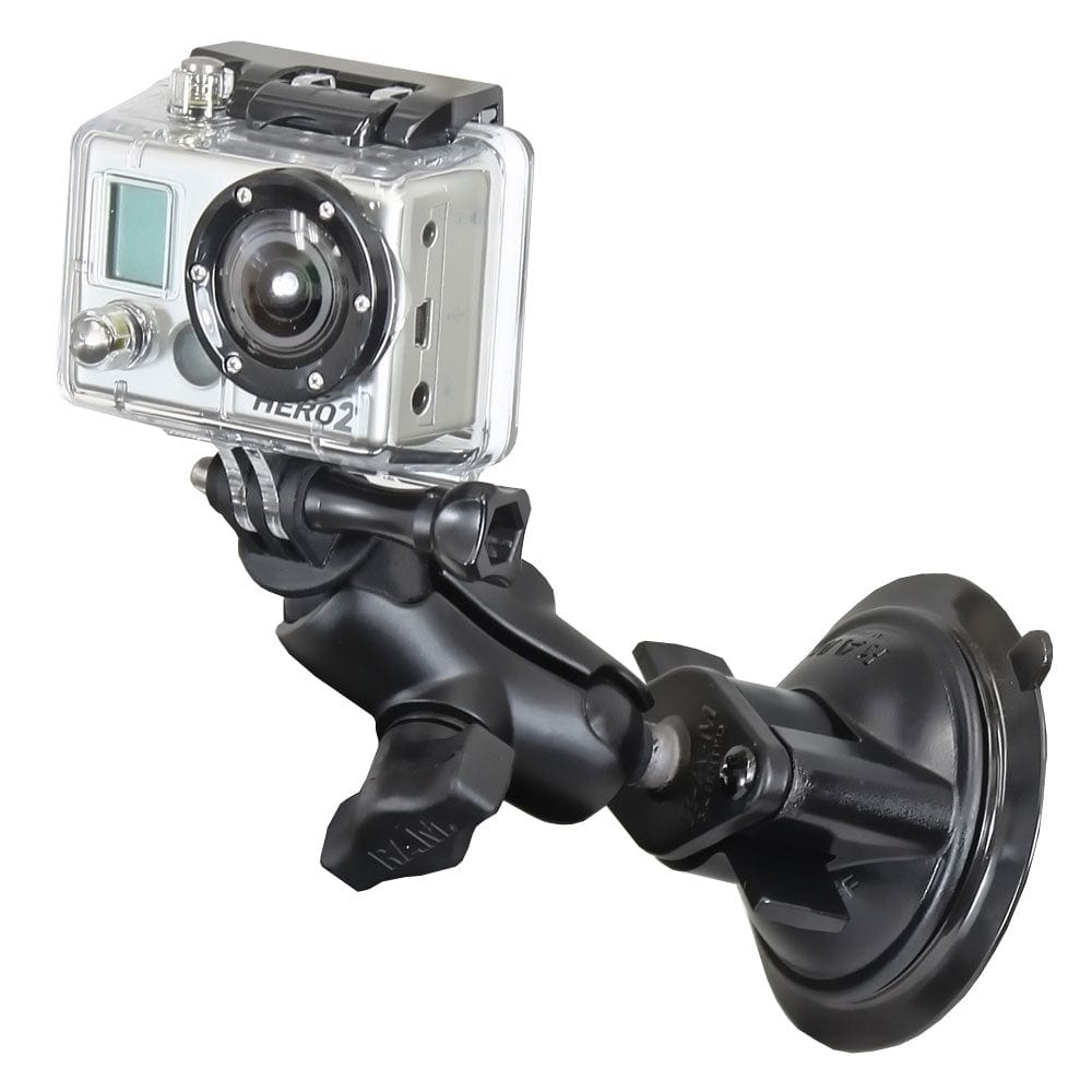 RAM Mount GoPro Hero Short Arm Suction Cup Mount [RAM - B - 166 - A - GOP1U], Accessories, RAM Mounting Systems, , , at Festive Water Paddlesports