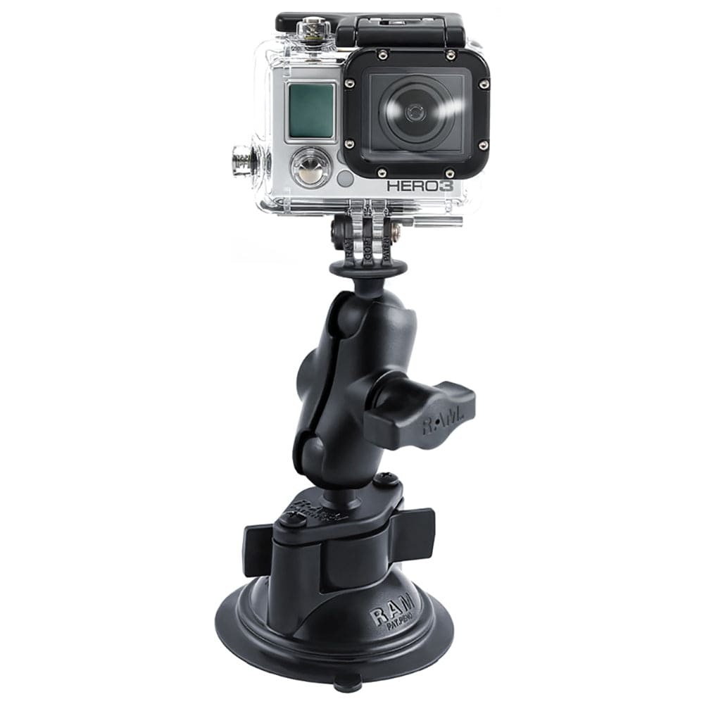 RAM Mount GoPro Hero Short Arm Suction Cup Mount [RAM - B - 166 - A - GOP1U], Accessories, RAM Mounting Systems, , , at Festive Water Paddlesports