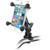 RAM Mount Handlebar Rail Mount w/Zinc Coated U - Bolt Base and Universal X - Grip Cell/iPhone Cradle [RAM - B - 149Z - UN7U], Cell Phone Mounts, RAM Mounting Systems, , , at Festive Water Paddlesports