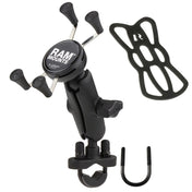 RAM Mount Handlebar Rail Mount w/Zinc Coated U - Bolt Base and Universal X - Grip Cell/iPhone Cradle [RAM - B - 149Z - UN7U], Cell Phone Mounts, RAM Mounting Systems, , , at Festive Water Paddlesports