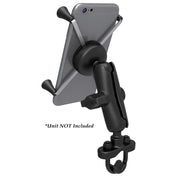 RAM Mount Handlebar Rail Mount w/Zinc Coated U - Bolt Base Universal X - Grip Large Phone/Phablet Cradle [RAM - B - 149Z - UN10U], Cell Phone Mounts, RAM Mounting Systems, , , at Festive Water Paddlesports