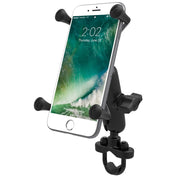 RAM Mount Handlebar Rail Mount w/Zinc Coated U - Bolt Base Universal X - Grip Large Phone/Phablet Cradle [RAM - B - 149Z - UN10U], Cell Phone Mounts, RAM Mounting Systems, , , at Festive Water Paddlesports