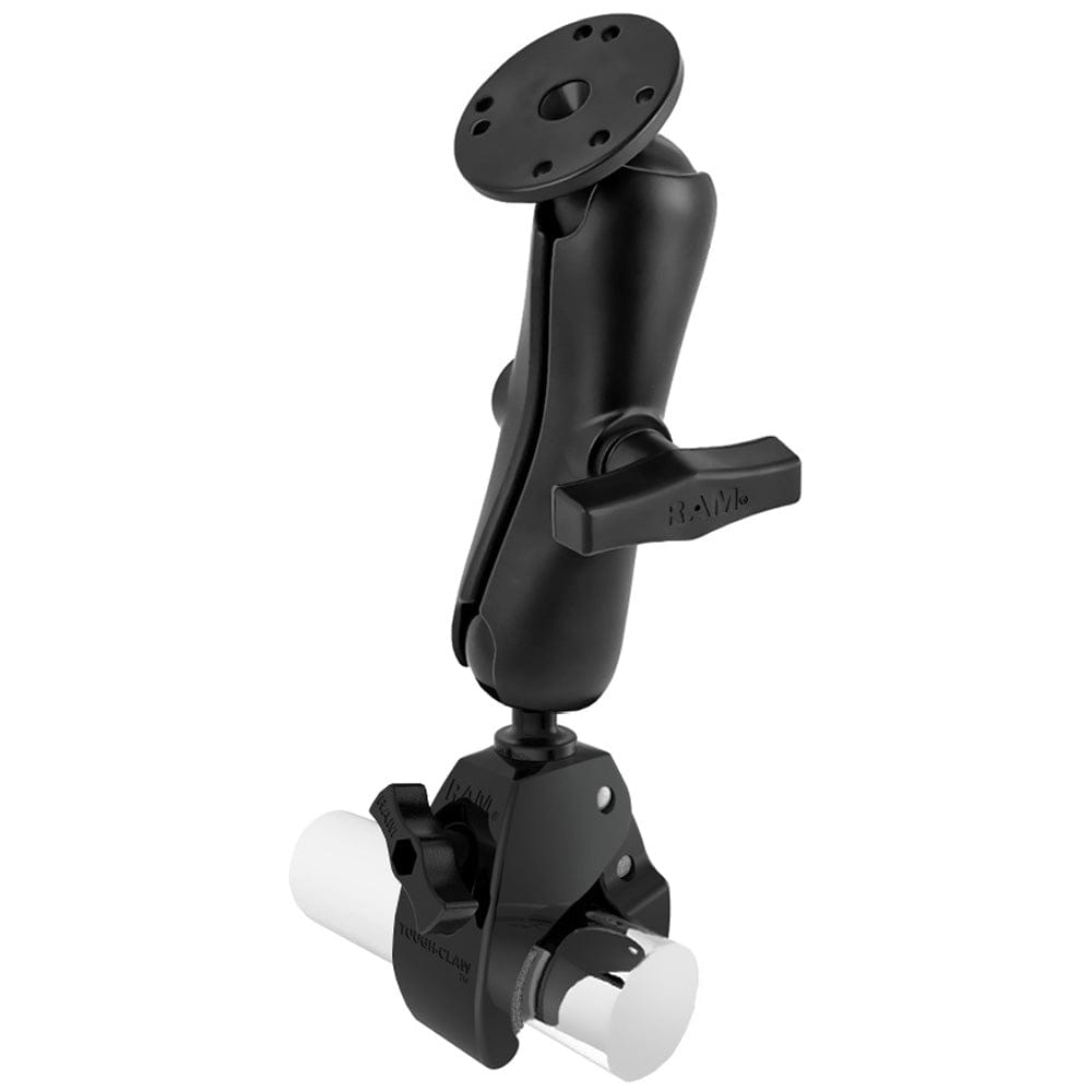 RAM Mount Large Tough - Claw Base w/Double Socket Arm & 1.5" Round Base Adapter [RAP - 401 - 202U], Rail/Handle Bar Mounts, RAM Mounting Systems, , , at Festive Water Paddlesports