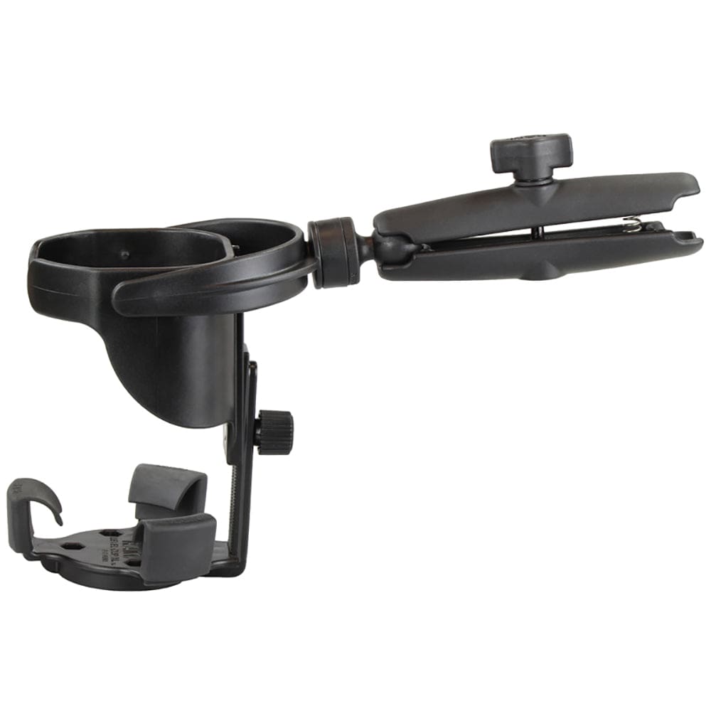 RAM Mount Level Cup XL w/Long Double Socket Arm [RAM - B - 417B - C - 201U], Drink Cup Mounts, RAM Mounting Systems, , , at Festive Water Paddlesports