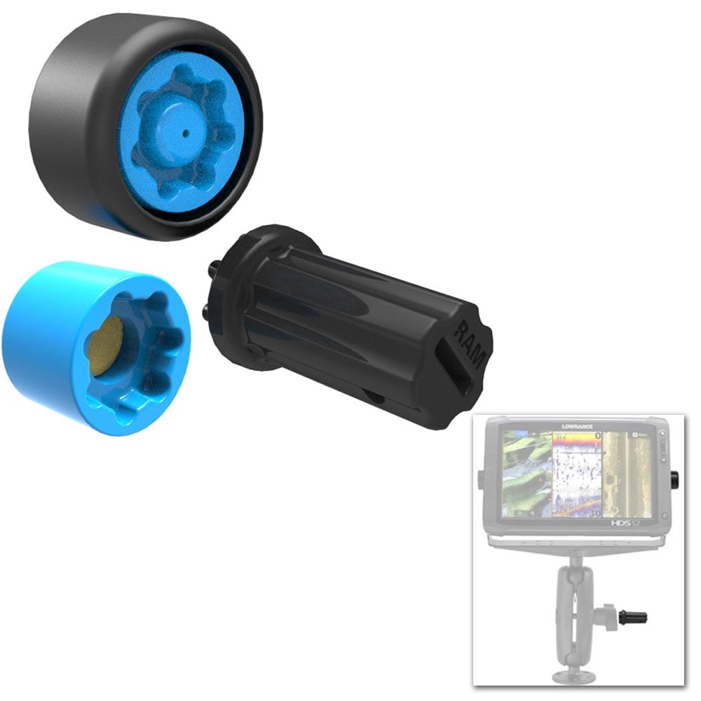 RAM Mount Pin - Lock Security Kit f/ 2.25"/3.38" D/E Size Mount and Gimbal Bracket [RAP - S - NUT5 - GU], D Size, RAM Mounting Systems, , , at Festive Water Paddlesports