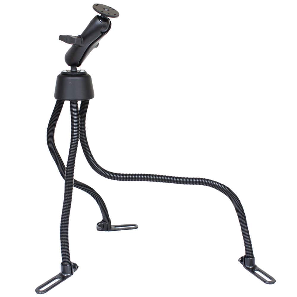 RAM Mount POD III Universal No - Drill Mount w/Double Socket Arm & 2 2.5" Round Bases - AMPs Pattern [RAM - 316 - 3 - 202U], Vehicle Mounts, RAM Mounting Systems, , , at Festive Water Paddlesports