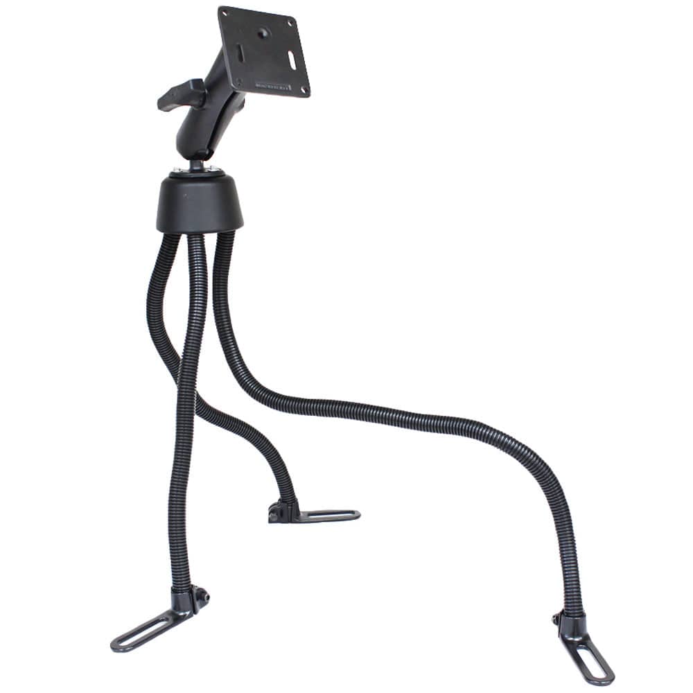 RAM Mount POD III Universal No - Drill Mount w/Double Socket Arm, 2.5" Round Base & 3.625" Square Base [RAM - 316 - 3 - 2461U], Vehicle Mounts, RAM Mounting Systems, , , at Festive Water Paddlesports