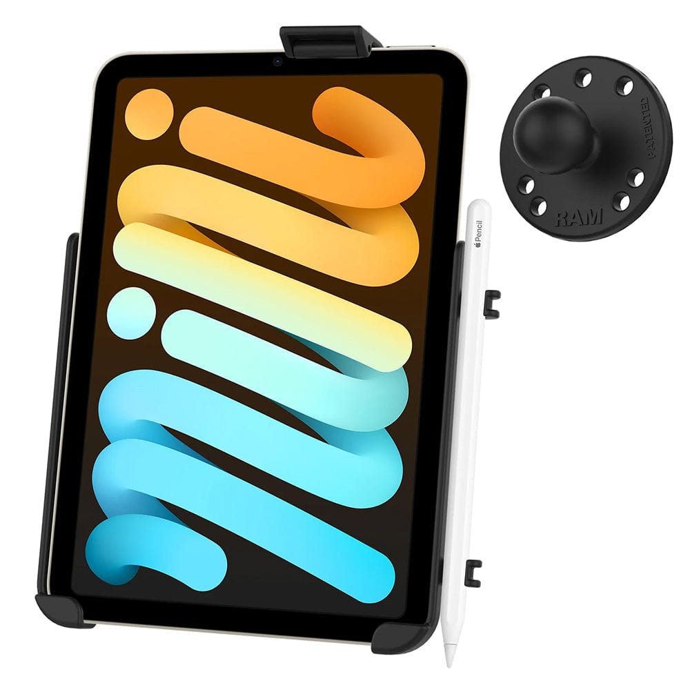 RAM Mount RAM EZ - Roll'r Cradle w/Ball f/Apple iPad mini (A17 Pro) mini 6 [RAM - B - 202 - AP36U], iPad/iPhone/iPod Mounts, RAM Mounting Systems, , , at Festive Water Paddlesports
