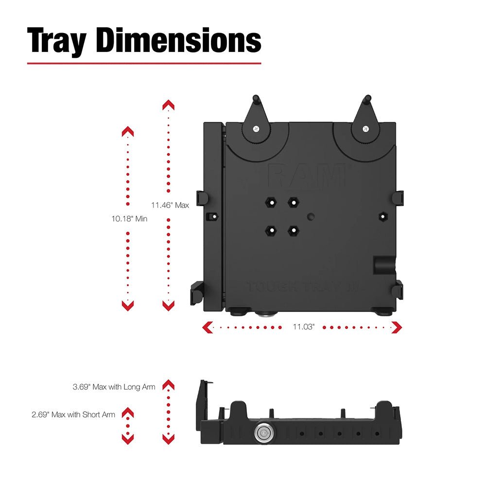 RAM Mount RAM No - Drill Laptop Mount f/'14 - 26 Ram Promaster + More [RAM - VB - 129 - A - SW3], Vehicle Laptop Mounts, RAM Mounting Systems, at Festive Water Paddlesports