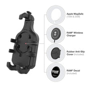 Ram Mount RAM Quick-Grip Pro Phone Holder w/Ball Vibration Damper [RAM-HOL-PD5BVU], Cell Phone Mounts, RAM Mounting Systems, at Festive Water Paddlesports
