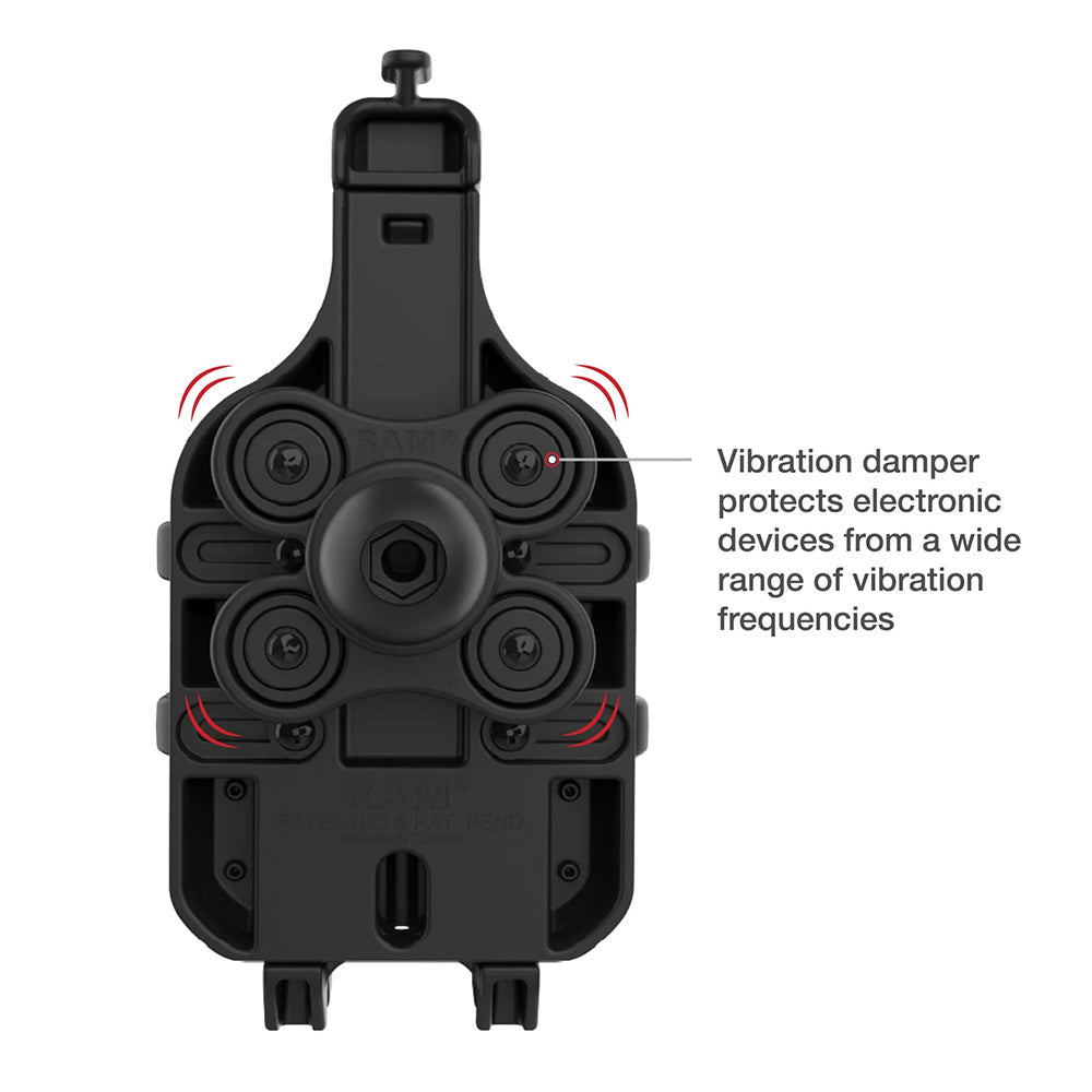Ram Mount RAM Quick-Grip Pro Phone Holder w/Ball Vibration Damper [RAM-HOL-PD5BVU], Cell Phone Mounts, RAM Mounting Systems, at Festive Water Paddlesports