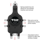 Ram Mount RAM Quick-Grip Pro Phone Holder w/Ball Vibration Damper [RAM-HOL-PD5BVU], Cell Phone Mounts, RAM Mounting Systems, at Festive Water Paddlesports