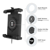 Ram Mount RAM Quick-Grip Pro XL w/Ball Qi2 15W Wireless Charger [RAM-HOL-PD7B-W2MU], Cell Phone Mounts, RAM Mounting Systems, at Festive Water Paddlesports