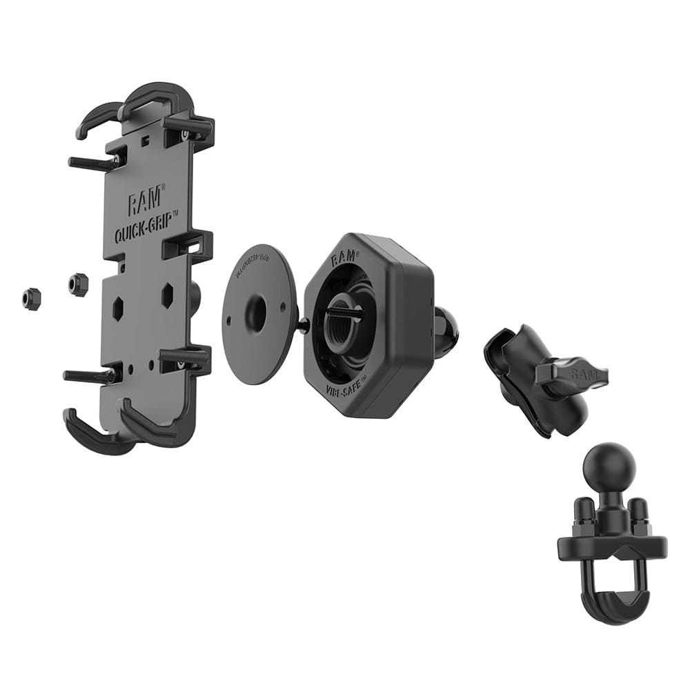 RAM Mount RAM Quick - Grip XL Phone Mount w/Vibe - Safe U - Bolt Base - Short [RAM - B - 149Z - A - PD4 - 462], Cell Phone Mounts, RAM Mounting Systems, , , at Festive Water Paddlesports