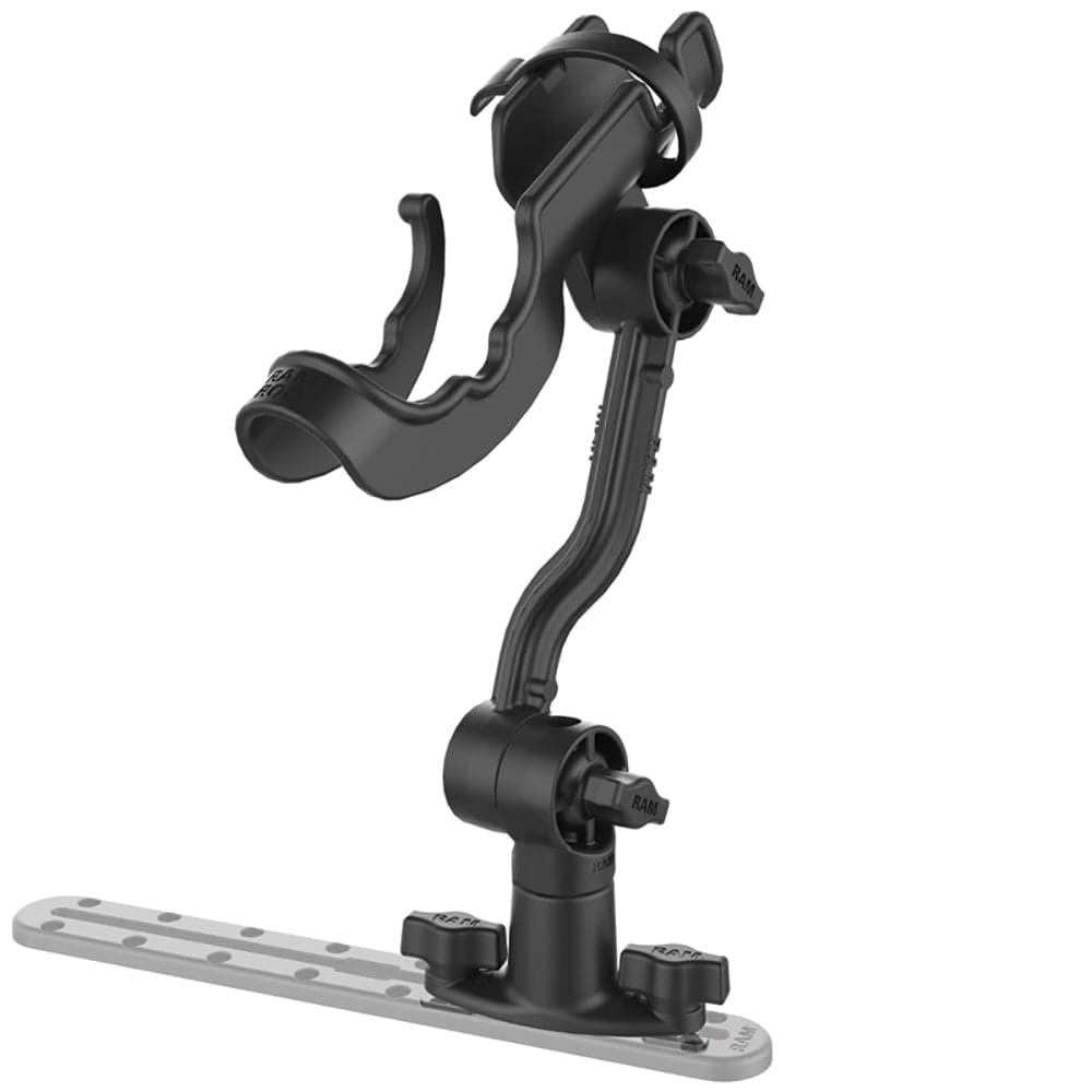 RAM Mount RAM - ROD Rod Holder with Spline Post, Extension Arm and Track Base [RAP - 114 - PA - 421], Fishing Rod Holders, RAM Mounting Systems, , , at Festive Water Paddlesports