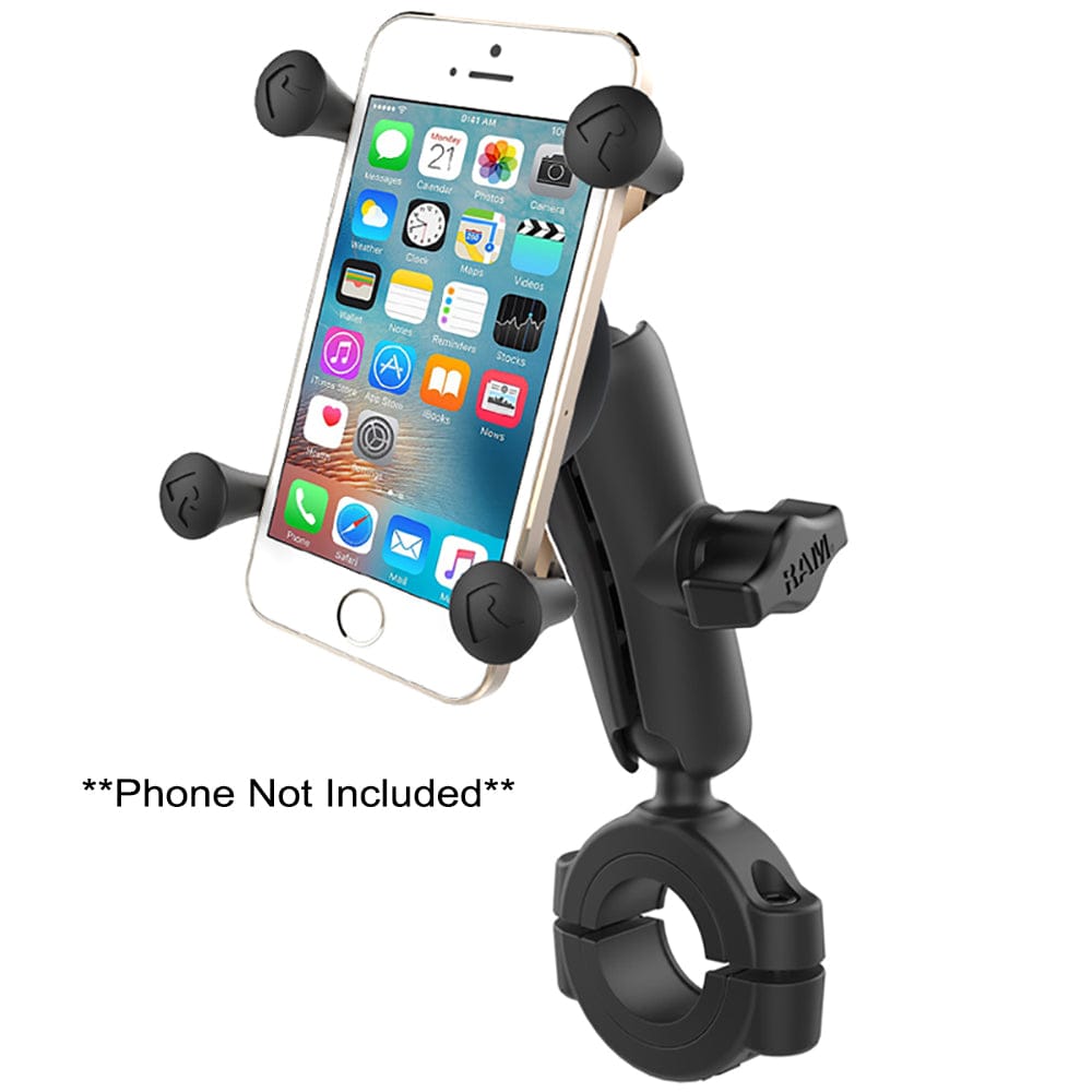 Rail Bae with 1" Ball, Medium Arm and X - Grip for Larger Phones [RAM - B - 408 - 112 - 15 - UN7U], Cell Phone Mounts, RAM Mounting Systems, , , at Festive Water Paddlesports