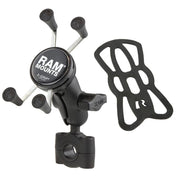RAM Mount RAM Torque 3/4" - 1" Diameter Handlebar/Rail Base with 1" Ball, Short Arm and X - Grip for Phones [RAM - B - 408 - 75 - 1 - A - UN7U], Cell Phone Mounts, RAM Mounting Systems, , , at Festive Water Paddlesports
