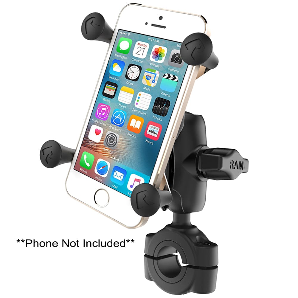 Rail Base with 1" Ball, Short Arm and X - Grip for Phones [RAM - B - 408 - 75 - 1 - A - UN7U], Cell Phone Mounts, RAM Mounting Systems, , , at Festive Water Paddlesports