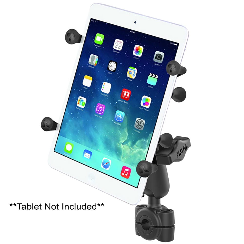 8" Diameter Mini Rail Base with 1" Ball, Medium Arm and X - Grip for 7 - 8" Tablets [RAM - B - 408 - 37 - 62 - UN8U], Cell Phone Mounts, RAM Mounting Systems, , , at Festive Water Paddlesports