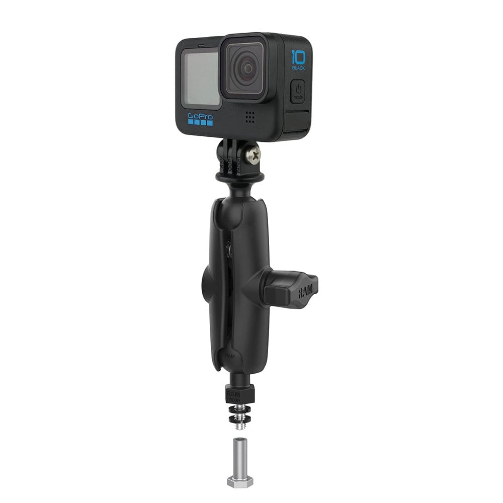 RAM Mount RAM Tough - Ball f/Bronco Hood Tie - Down w/Action Camera Adapter [RAP - B - 379 - 252062 - 2SLW - A - GOP1U], Camera Mounts, RAM Mounting Systems, , , at Festive Water Paddlesports