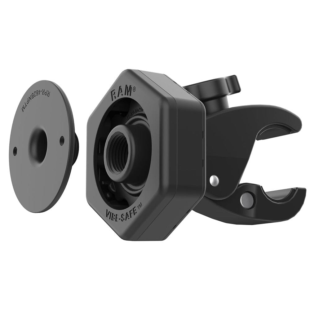 RAM Mount RAM Tough - Claw Small Clamp Base w/Vibe - Safe Adapter [RAP - 400 - 462NPT], Rail/Handle Bar Mounts, RAM Mounting Systems, , , at Festive Water Paddlesports