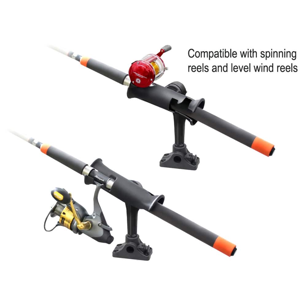 RAM Mount RAM Tube Jr. Fishing Rod Holder, Standard 4" Length Post Spline & Combo Bulkhead/Flat Surface Base w/Plunger [RAP - 390 - SBMPU], Rod Holders, RAM Mounting Systems, , , at Festive Water Paddlesports