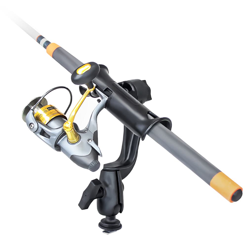 RAM Mount RAM Tube Jr. Fishing Rod Holder with RAM - ROD Revolution Ratchet/Socket System and Track Ball Base [RAP - 390 - RB - TRA1U], Fishing Rod Holders, RAM Mounting Systems, , , at Festive Water Paddlesports