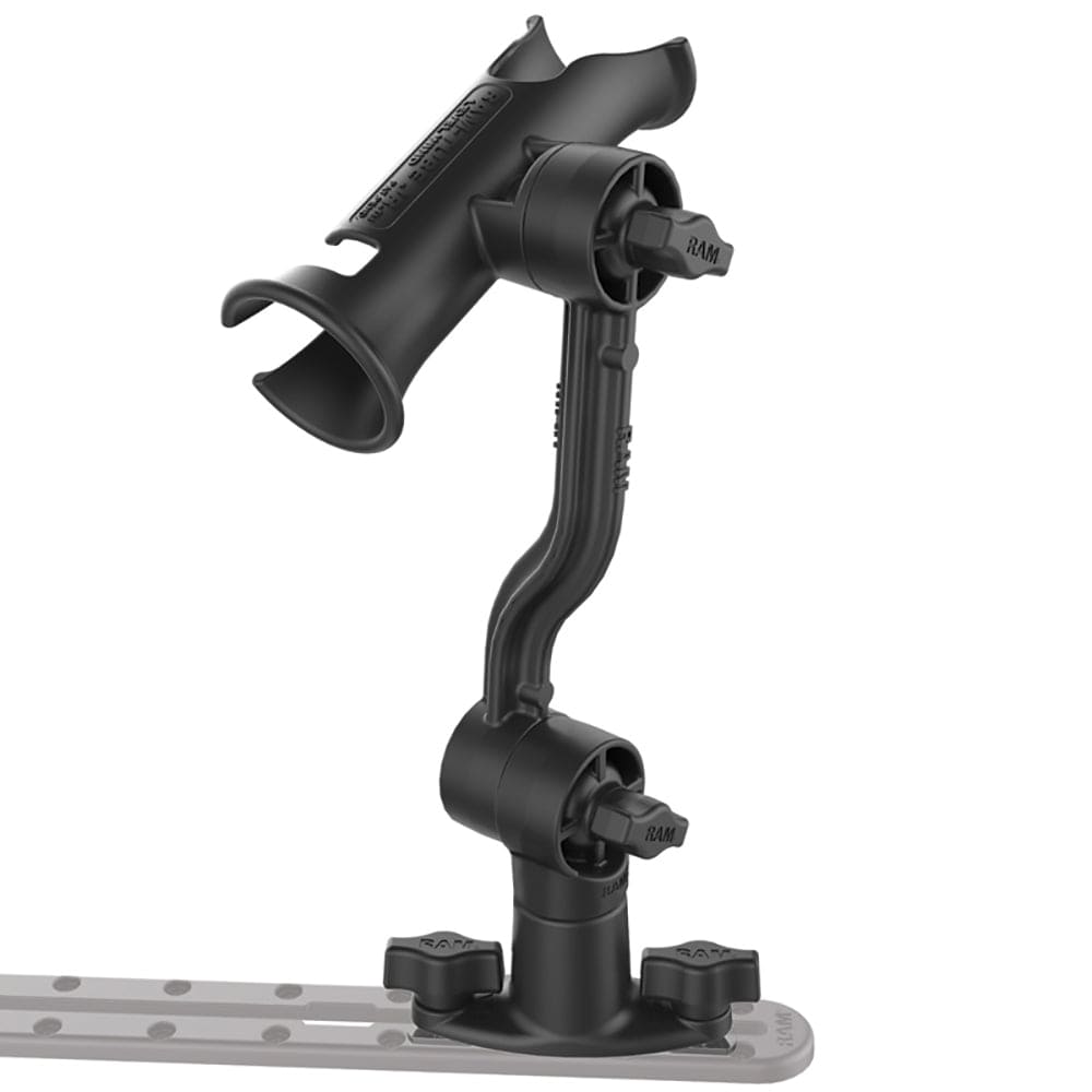 RAM Mount RAM Tube Jr. Rod Holder with Spline Post, Extension Arm and Track Base [RAP - 390 - PA - 421], Fishing Rod Holders, RAM Mounting Systems, , , at Festive Water Paddlesports