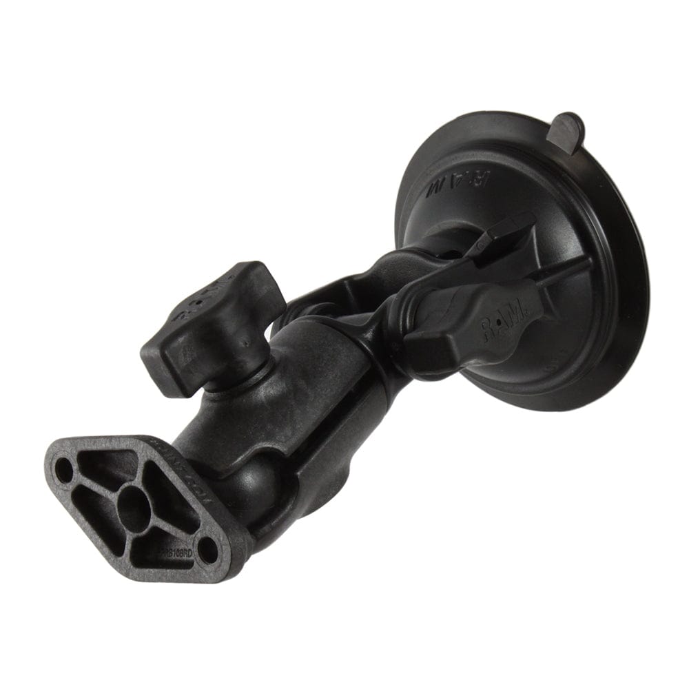 RAM Mount RAM Twist - Lock Composite Suction Cup Ratchet Mount w/Diamond Plate [RAP - B - 104 - 224U], Suction Cup Mounts, RAM Mounting Systems, , , at Festive Water Paddlesports