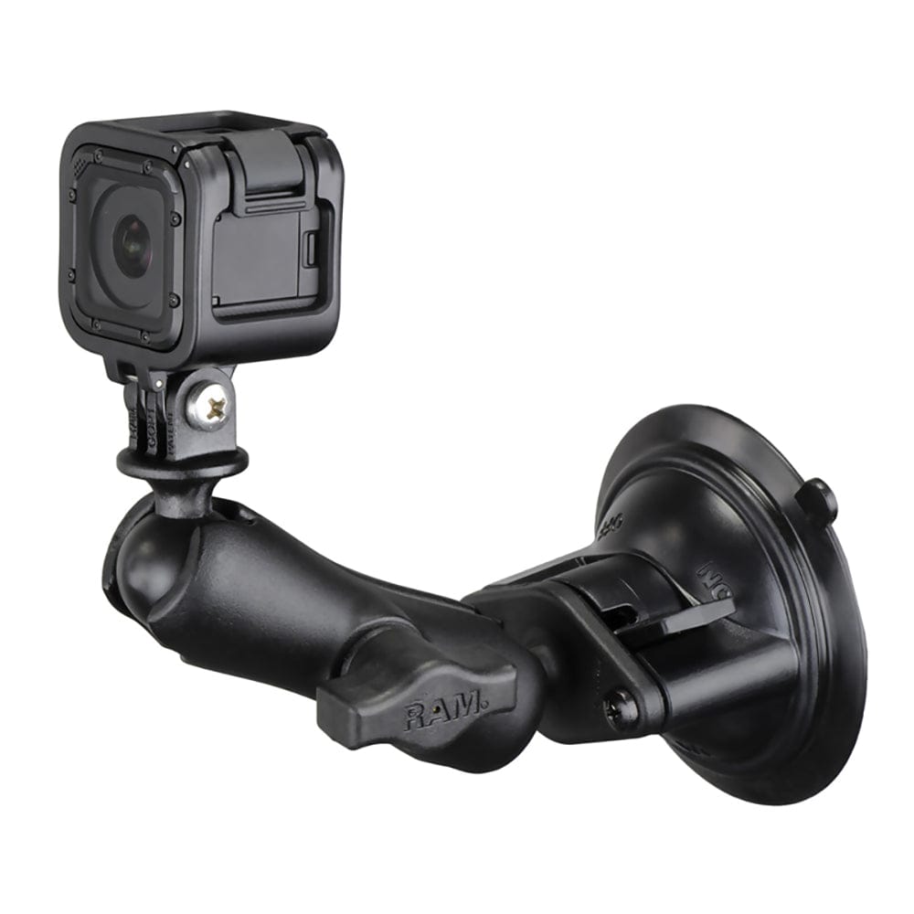 RAM Mount RAM Twist - Lock Suction Cup Mount w/Universal Action Camera Adapter [RAM - B - 166 - GOP1U], Camera Mounts, RAM Mounting Systems, , , at Festive Water Paddlesports