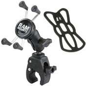 RAM Mount Small Tough - Claw Base w/Short Double Socket Arm and Universal X - Grip Cell/iPhone Cradle [RAM - B - 400 - A - HOL - UN7BU], Rail/Handle Bar Mounts, RAM Mounting Systems, , , at Festive Water Paddlesports