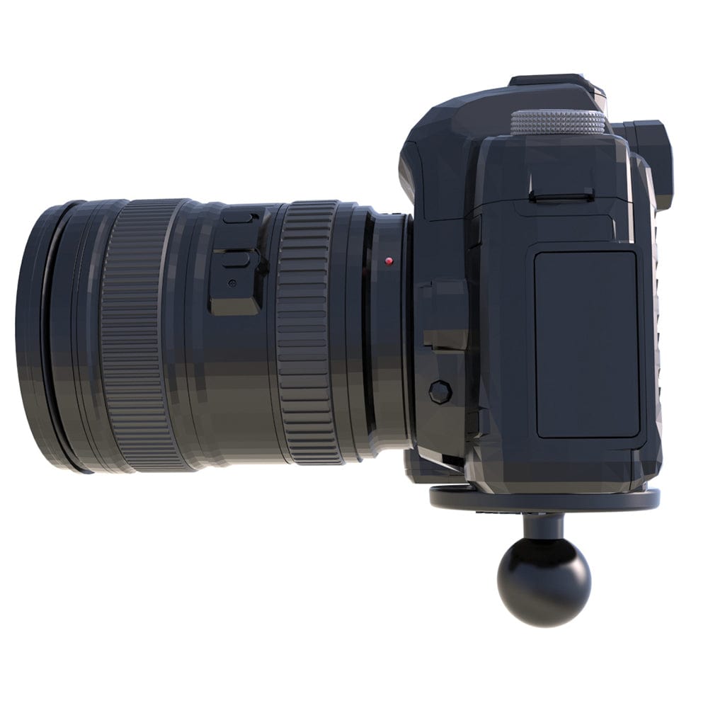 RAM Mount Strap Clamp Roll Bar Mount w/Standard Length Double Socket Arm & 2.5" Round Base w/1/4" - 20 Male Threaded Post [RAM - B - 149Z - 2 - 202AU], Rail/Handle Bar Mounts, RAM Mounting Systems, , , at Festive Water Paddlesports