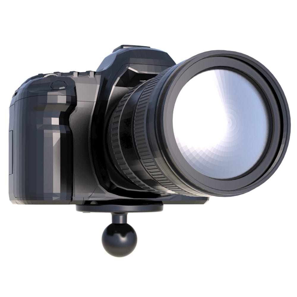 RAM Mount Strap Clamp Roll Bar Mount w/Standard Length Double Socket Arm & 2.5" Round Base w/1/4" - 20 Male Threaded Post [RAM - B - 149Z - 2 - 202AU], Rail/Handle Bar Mounts, RAM Mounting Systems, , , at Festive Water Paddlesports