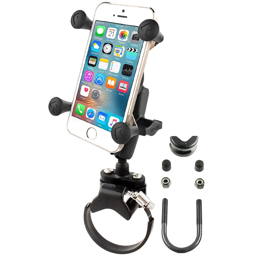 RAM Mount Strap Clamp, Roll Bar Mount w/Universal X - Grip Cell/iPhone Cradle [RAM - B - 231 - 2 - UN7U], Cell Phone Mounts, RAM Mounting Systems, , , at Festive Water Paddlesports