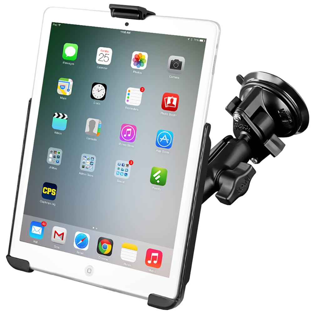RAM Mount Suction Cup Mount w/Apple iPad mini EZ - ROLL'R Cradle [RAM - B - 166 - AP14U], iPad/iPhone/iPod Mounts, RAM Mounting Systems, , , at Festive Water Paddlesports