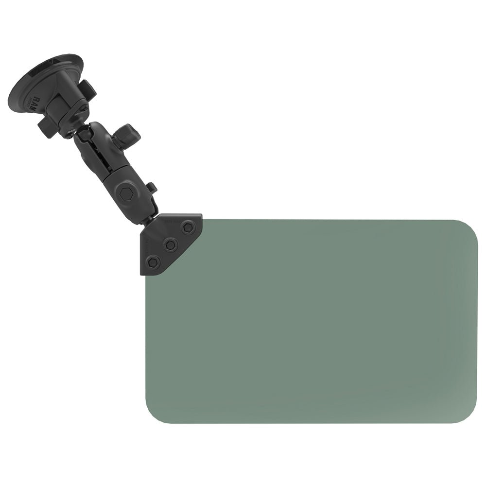 RAM Mount Suction Cup Mount w/Dark Green Sun Visor - 50% Tint [RAM - B - 166 - 326 - VIS - G1U], Aviation, RAM Mounting Systems, at Festive Water Paddlesports