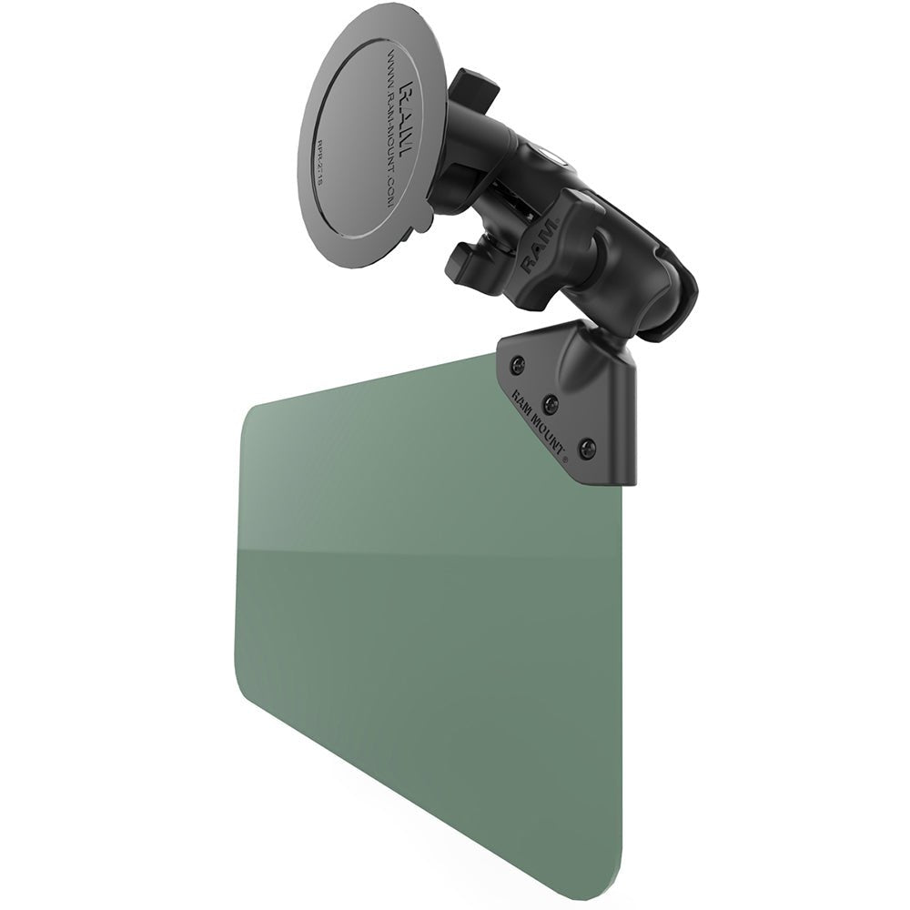 RAM Mount Suction Cup Mount w/Dark Green Sun Visor - 50% Tint [RAM - B - 166 - 326 - VIS - G1U], Aviation, RAM Mounting Systems, at Festive Water Paddlesports